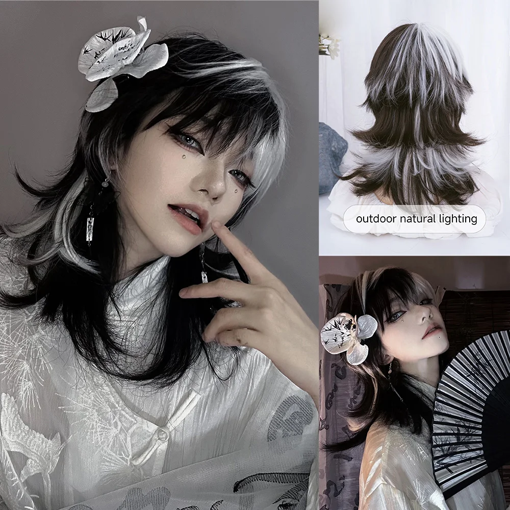 앞머리 중간 천연 웨이브 헤어 가발 여성용, 흑백 색상 - Synthetic Braided Wigs For Black Women 리뷰 및 가격