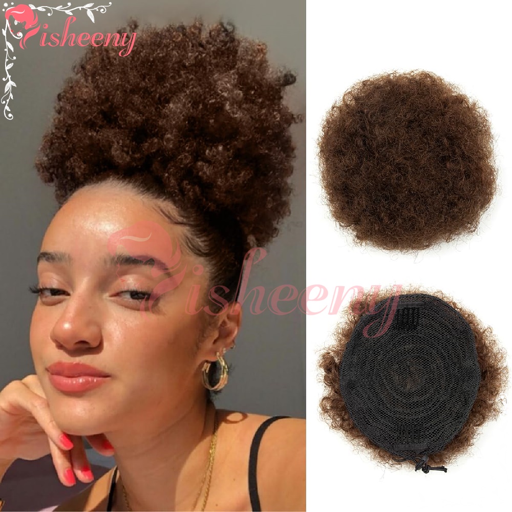 이시니 킹키 컬리 아프로 퍼프 드로스트링 포니테일 천연 - Drawstring Afro Curly Puff Ponytail 리뷰 및 가격